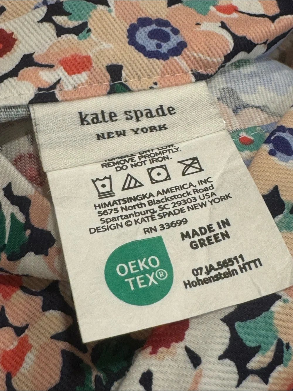 kate spade new york Daisy Gardens Printed 1 Piece Shower Curtain, 72 x 72 “